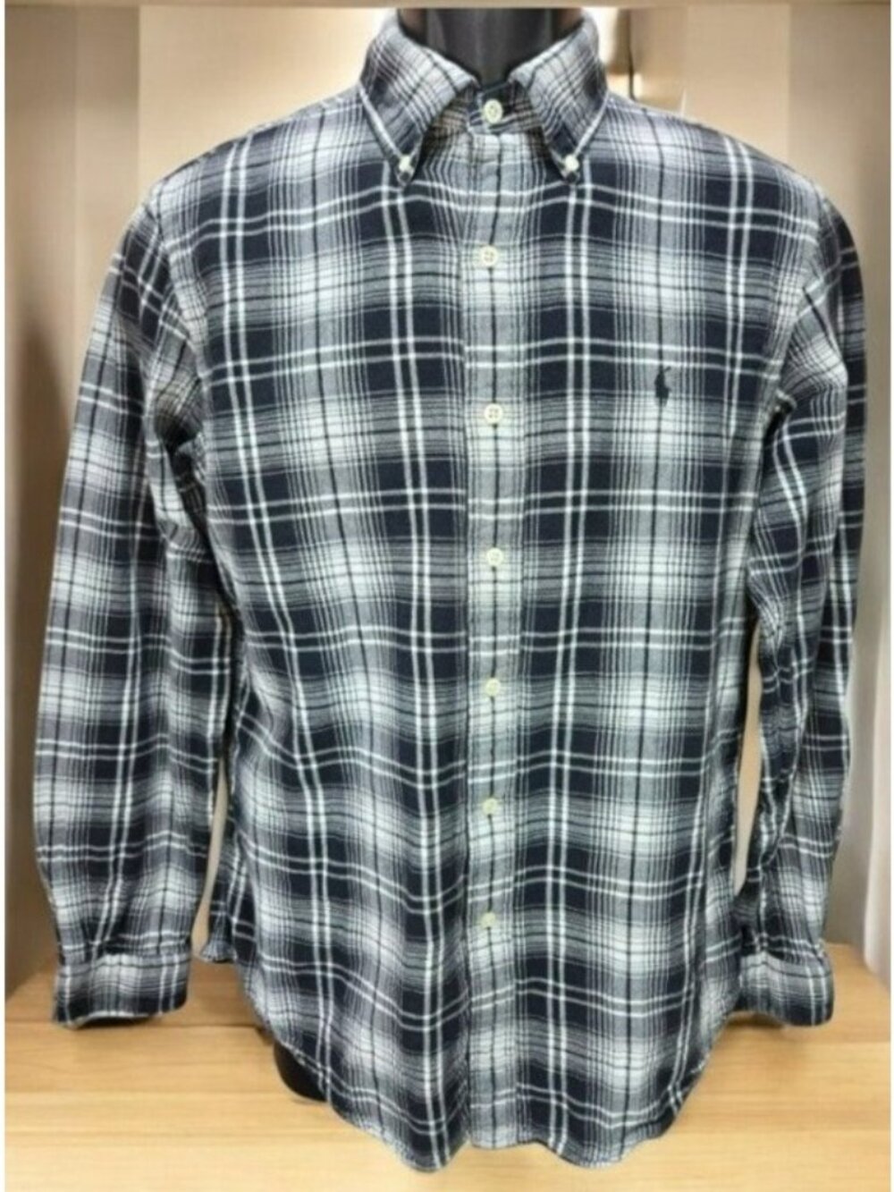 Ralph Lauren Black Plaid Long Sleeve Shirt Medium
